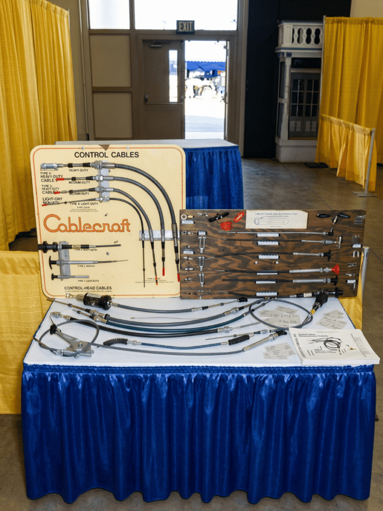 Cable Distributor display featuring control cable assemblies and industrial cable solutions for equipment, Wire Rope Assemblies and OEM applications